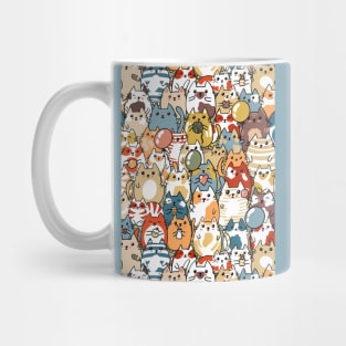 A collection of colourful cute cats repeat pattern Mug